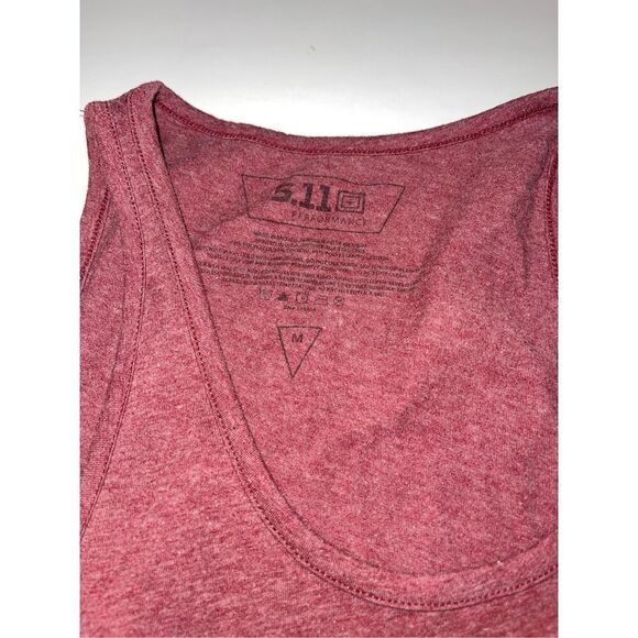 5.11 Tactical Tank Top Shirt Medium Red Adult Performance Sleeveless Logo Womens - Picture 2 of 3